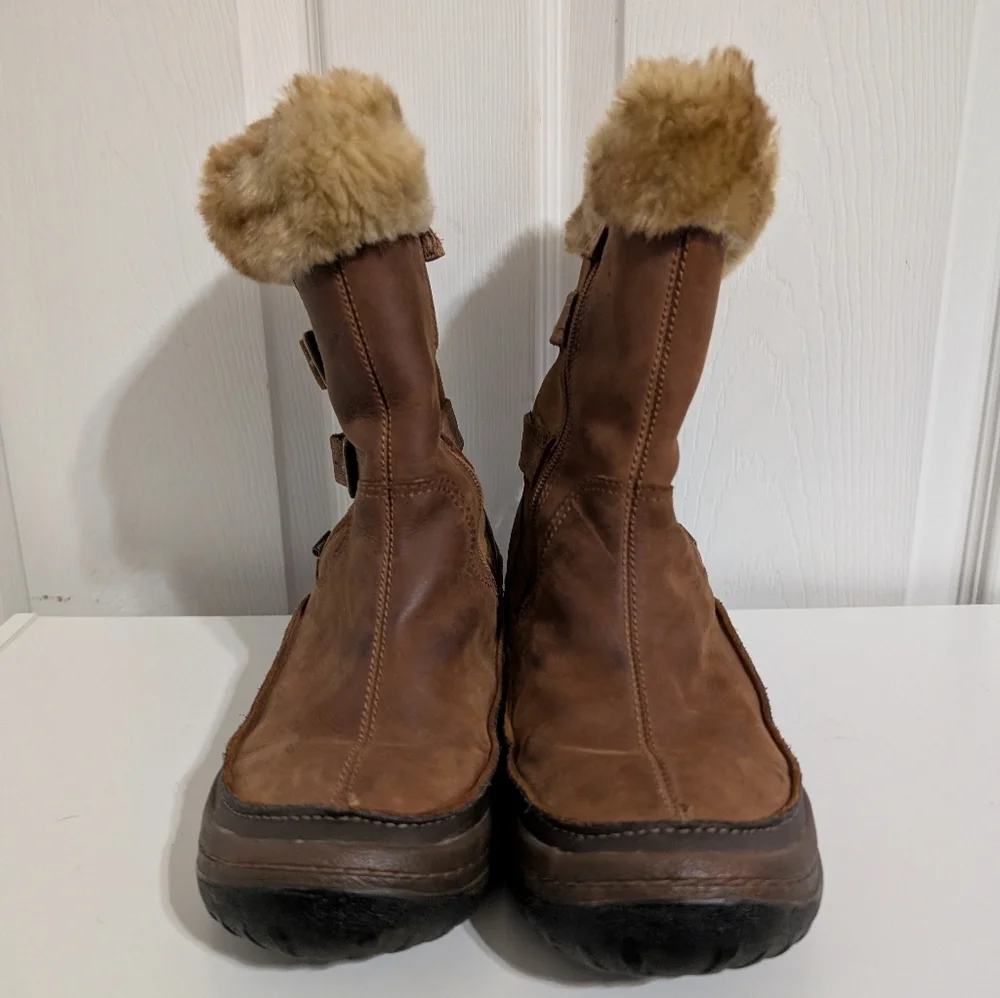Merrell Women's Decora Chant Brown Sugar Leather Zip Waterproof Boots Size 8